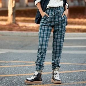 EUC Free People Here and There Trouser Plaid Sz 2